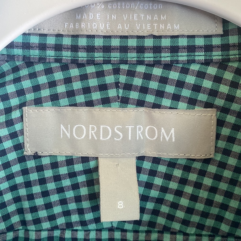 NORDSTROM Boy Shirt, Green & Black Color, Size 8. - Picture 2 of 4